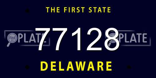77128 Delaware License Plate