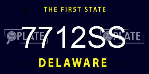 7712SS Delaware License Plate