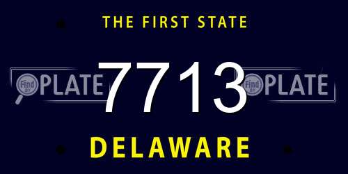 7713 Delaware License Plate
