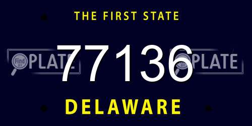 77136 Delaware License Plate