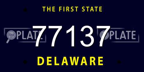 77137 Delaware License Plate