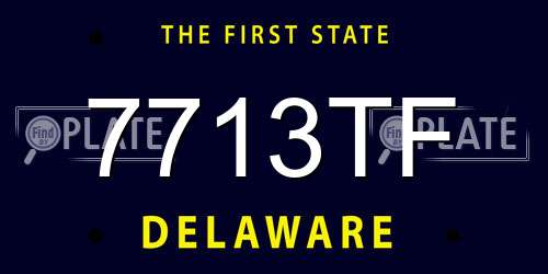 7713TF Delaware License Plate
