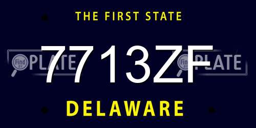 7713ZF Delaware License Plate