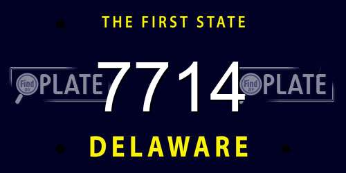 7714 Delaware License Plate