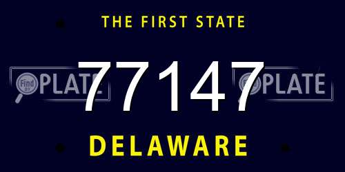 77147 Delaware License Plate