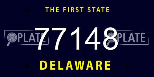 77148 Delaware License Plate