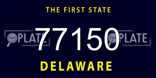 77150 Delaware License Plate