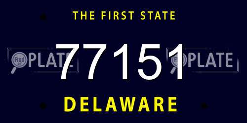 77151 Delaware License Plate