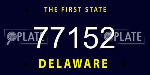 77152 Delaware License Plate
