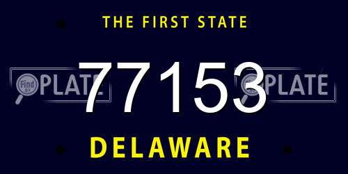 77153 Delaware License Plate