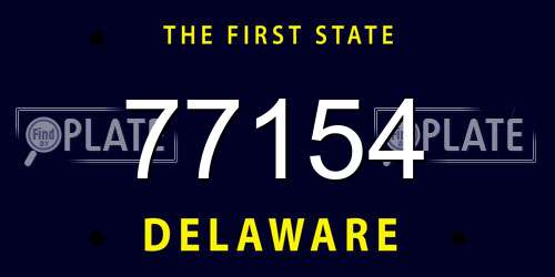 77154 Delaware License Plate