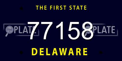 77158 Delaware License Plate