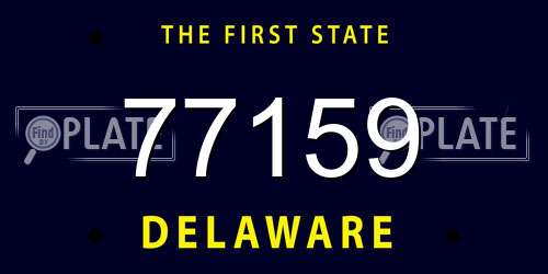 77159 Delaware License Plate