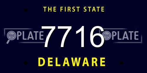 7716 Delaware License Plate