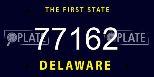 77162 Delaware License Plate