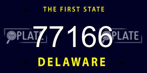 77166 Delaware License Plate