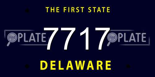 7717 Delaware License Plate