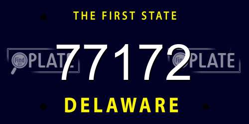 77172 Delaware License Plate