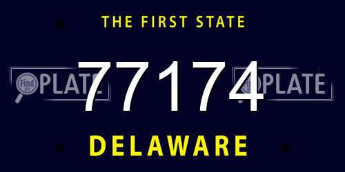 77174 Delaware License Plate