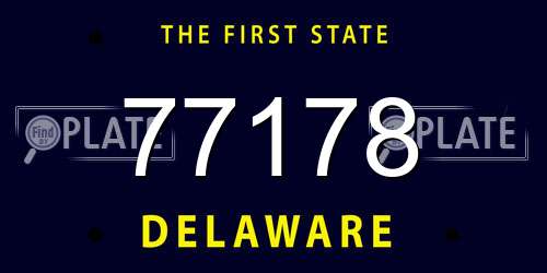 77178 Delaware License Plate