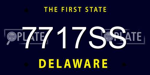 7717SS Delaware License Plate