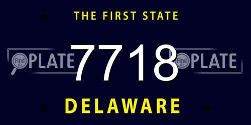7718 Delaware License Plate