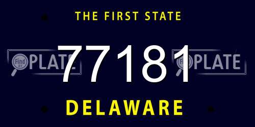 77181 Delaware License Plate