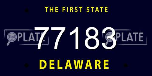 77183 Delaware License Plate