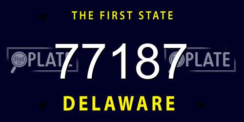 77187 Delaware License Plate