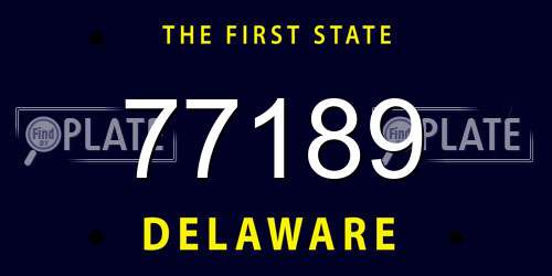 77189 Delaware License Plate