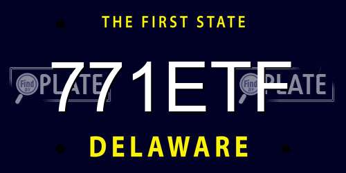 771ETF Delaware License Plate