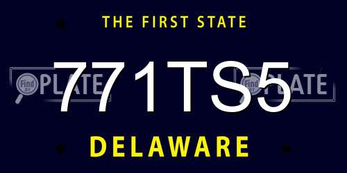 771TS5 Delaware License Plate