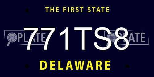 771TS8 Delaware License Plate