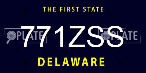 771ZSS Delaware License Plate