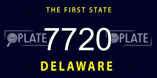 7720 Delaware License Plate
