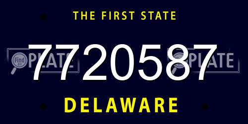 7720587 Delaware License Plate
