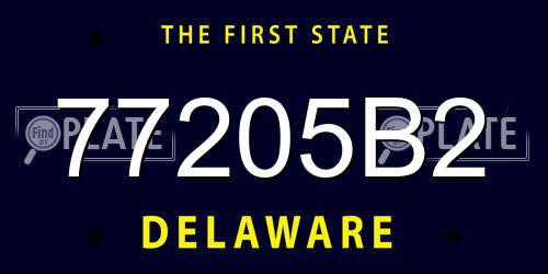 77205B2 Delaware License Plate