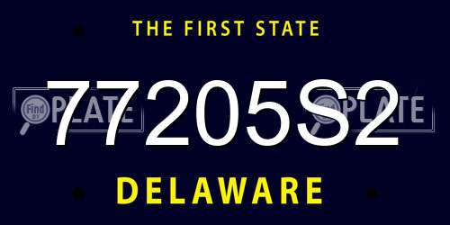77205S2 Delaware License Plate