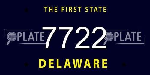 7722 Delaware License Plate