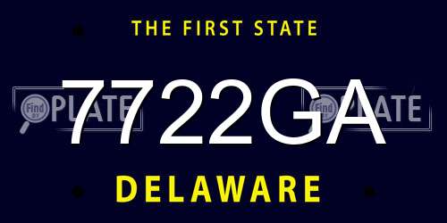 7722GA Delaware License Plate