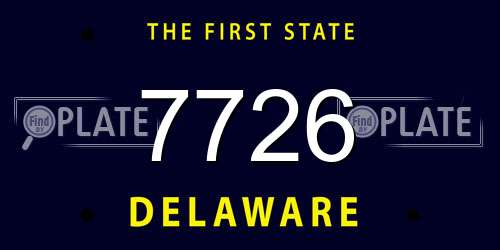 7726 Delaware License Plate