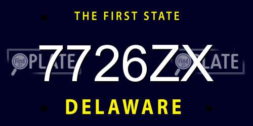 7726ZX Delaware License Plate