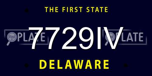 7729IV Delaware License Plate