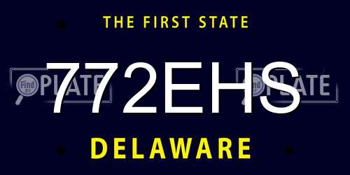 772EHS Delaware License Plate