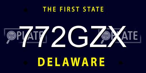 772GZX Delaware License Plate