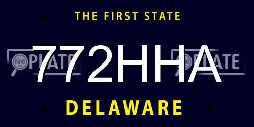 772HHA Delaware License Plate