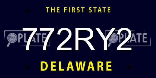 772RY2 Delaware License Plate