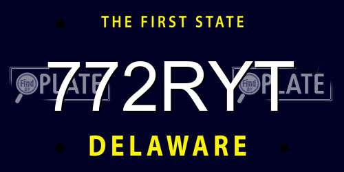 772RYT Delaware License Plate