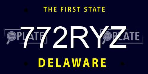 772RYZ Delaware License Plate