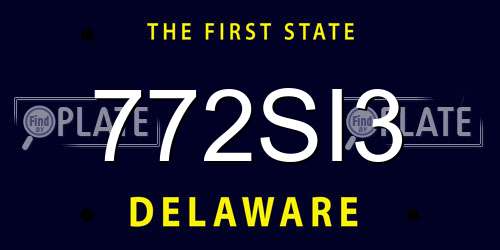 772SI3 Delaware License Plate